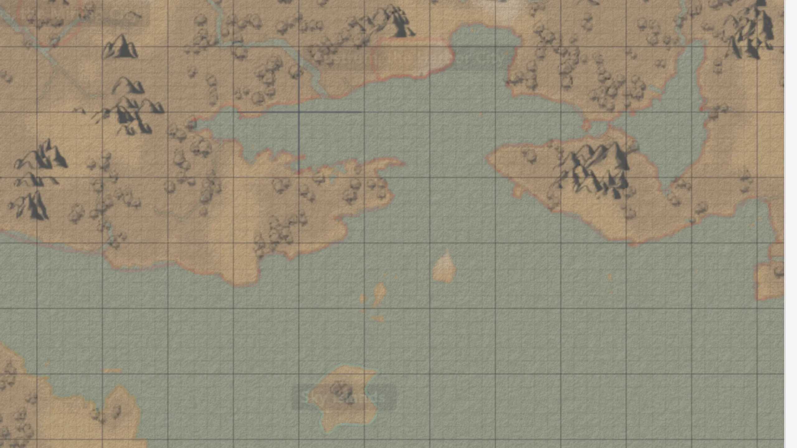 A map without coastline effects. The land-water boundary is plain.